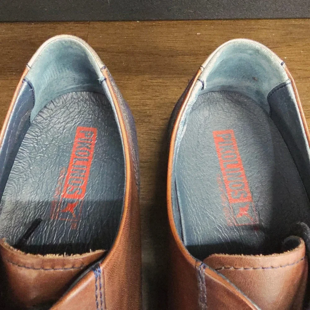Pikolinos‎ Derby Shoes Mens 43 Brown Leather Suede Heel Made in Spain